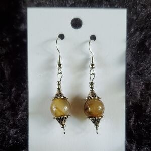 Elegant Brown Beaded Earrings